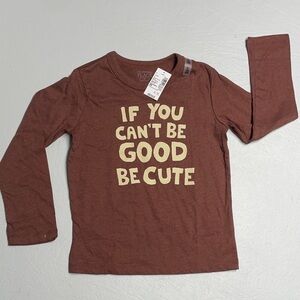 The Children's Place Brown Long Sleeve Tee with Slogan